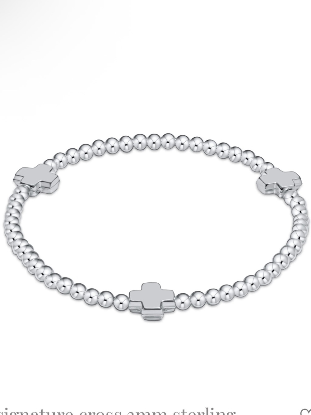 ENEWTON signature cross silver metal pattern 3mm bead bracelet NEW $78